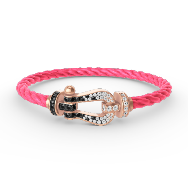 ¡®Imperial¡¯FORCE LARGE HORSESHOE BLACK WHITE DIAMOND BRACELET ROSE GOLD