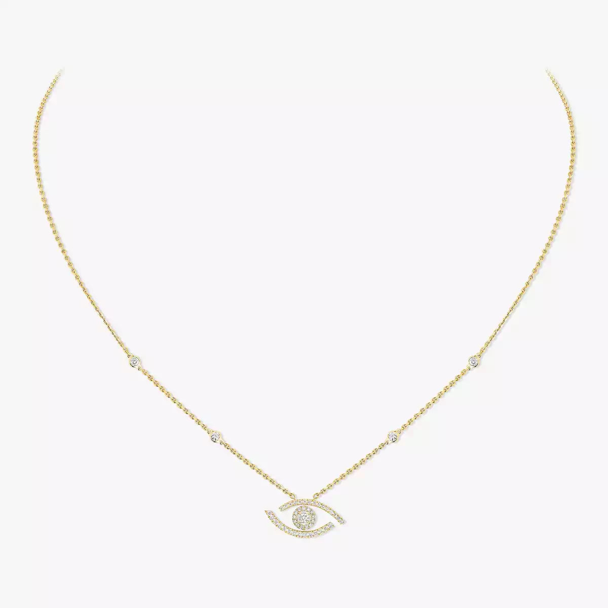 [Imperial Jewelrys]Pave_ Diamond Necklace Lucky Eye
