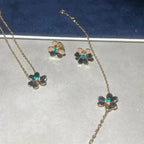 ¡®Imperial¡¯FRIVOLE  FLOWER MALACHITE EARRINGS