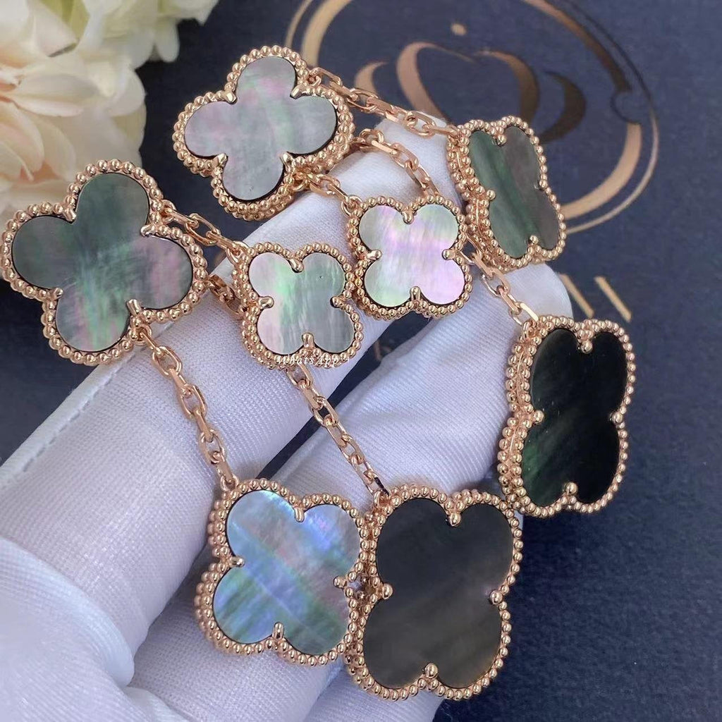 ¡®Imperial¡¯CLOVER EARRINGS DARK MOP 4 MOTIFS ROSE GOLD