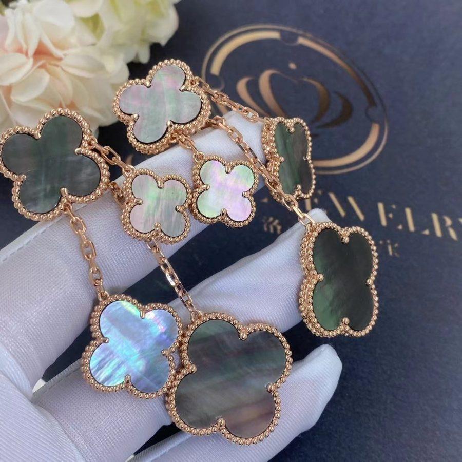 ¡®Imperial¡¯CLOVER EARRINGS DARK MOP 4 MOTIFS ROSE GOLD