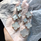 ¡®Imperial¡¯CLOVER EARRINGS WHITE MOP 4 MOTIFS SILVER