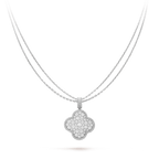 ¡®Imperial¡¯CLOVER 25MM SILVER FULL DIAMOND BIG CLOVER NECKLACE