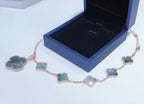 ¡®Imperial¡¯COMBINED BRACELET 5 MOTIFS AND NECKLACE DARK MOP ROSE GOLD