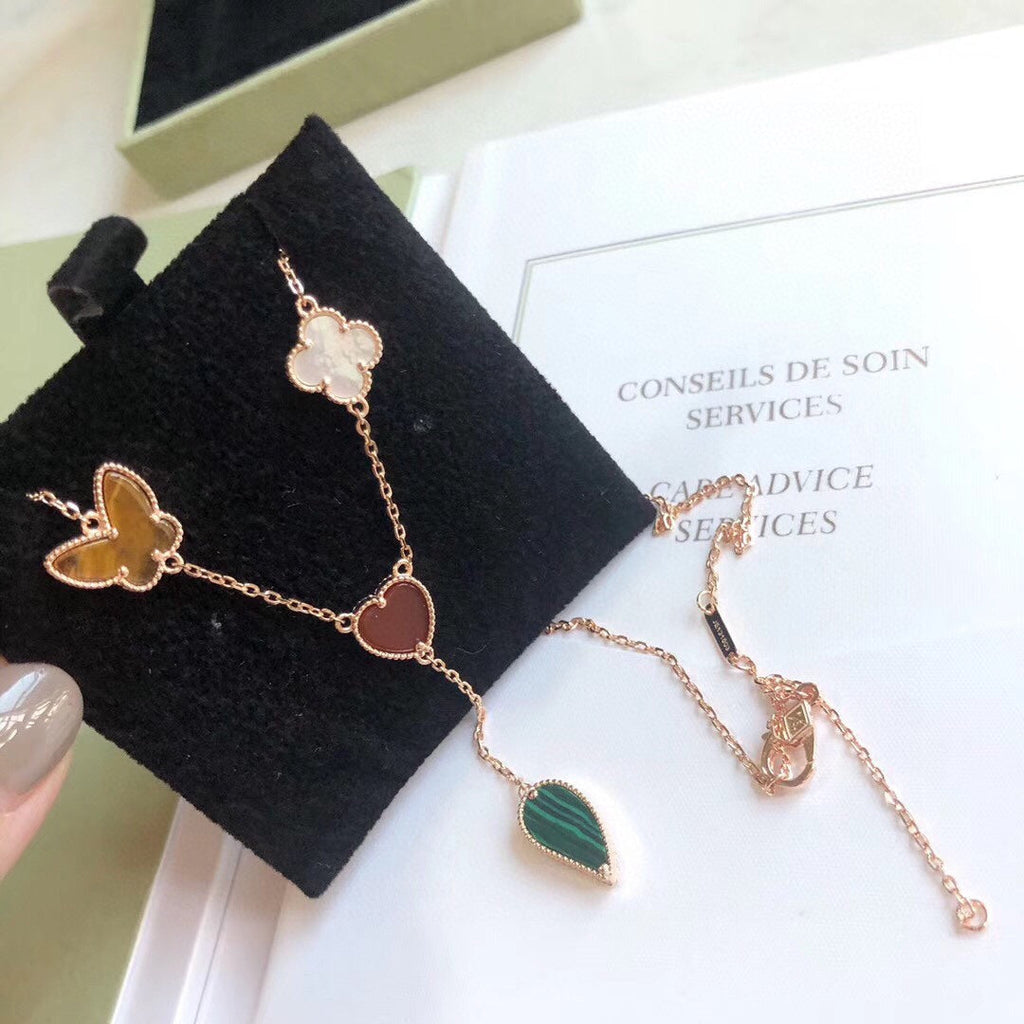 ¡®Imperial¡¯LUCKY SPRING 4 MOTIFS ROSE GOLD NECKLACE