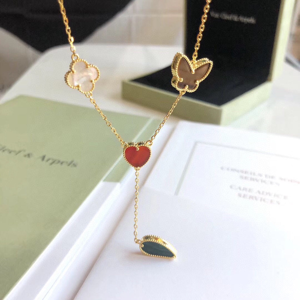 ¡®Imperial¡¯LUCKY SPRING 4 MOTIFS ROSE GOLD NECKLACE
