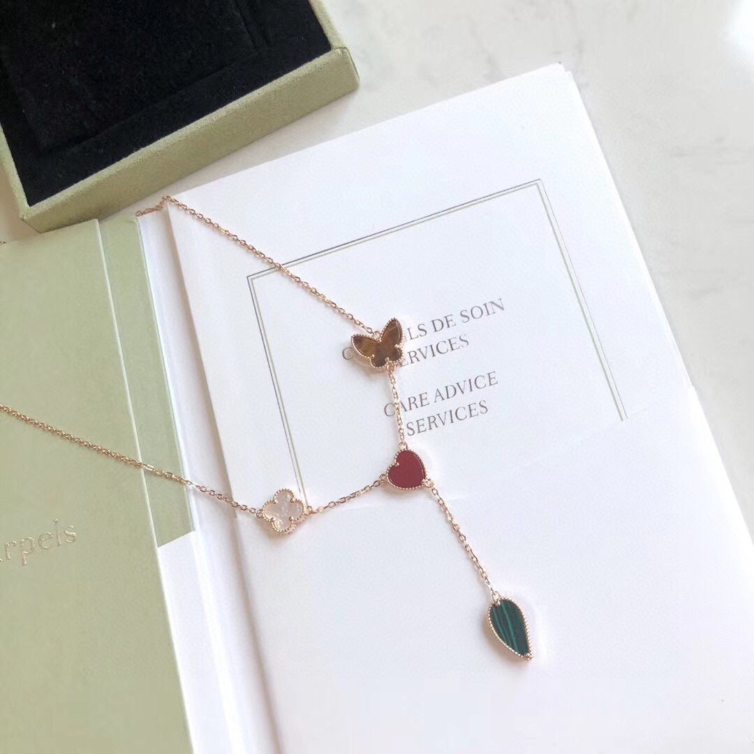 ¡®Imperial¡¯LUCKY SPRING 4 MOTIFS ROSE GOLD NECKLACE