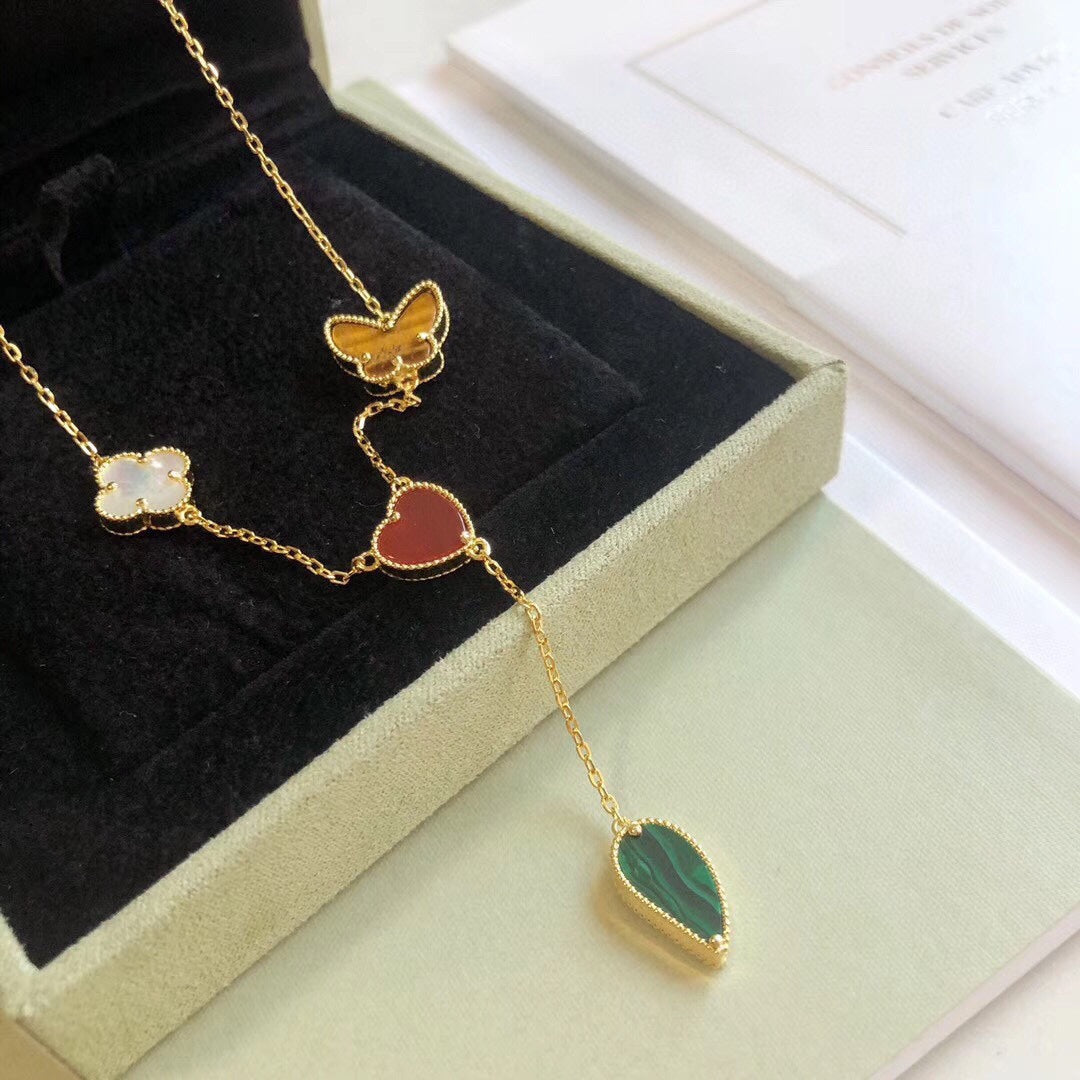 ¡®Imperial¡¯LUCKY SPRING 4 MOTIFS ROSE GOLD NECKLACE