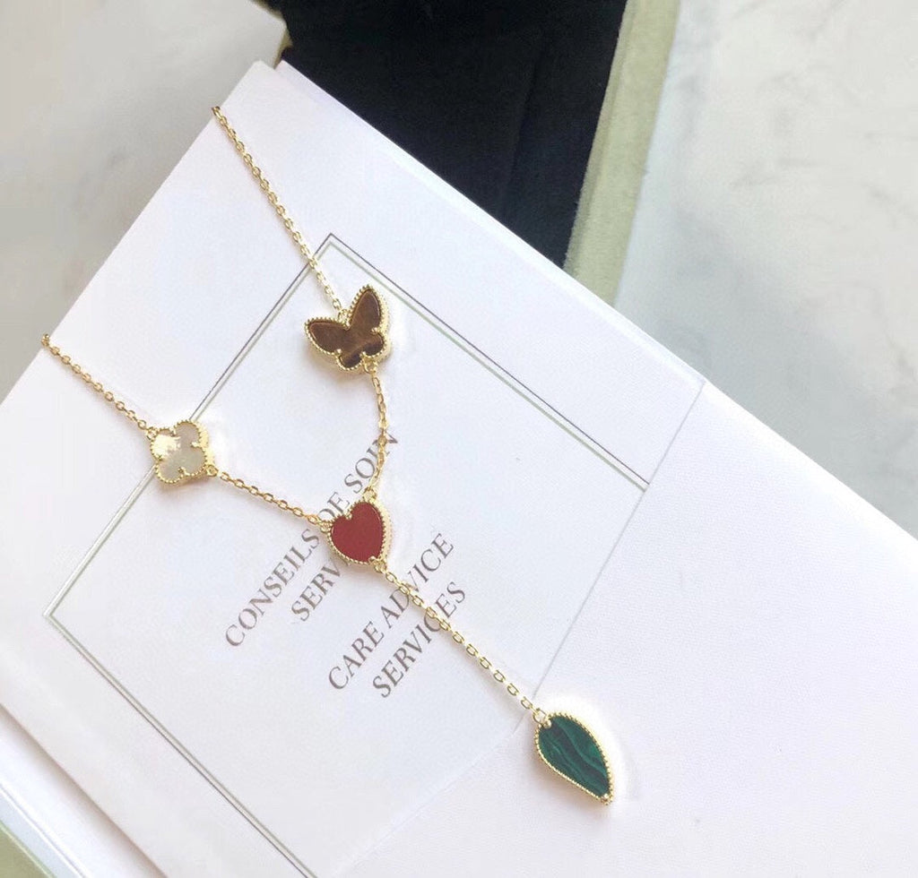 ¡®Imperial¡¯LUCKY SPRING 4 MOTIFS ROSE GOLD NECKLACE