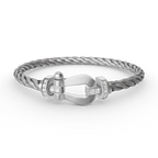 ¡®Imperial¡¯FORCE LARGE HORSESHOE HALF DIAMOND BRACELET SILVER