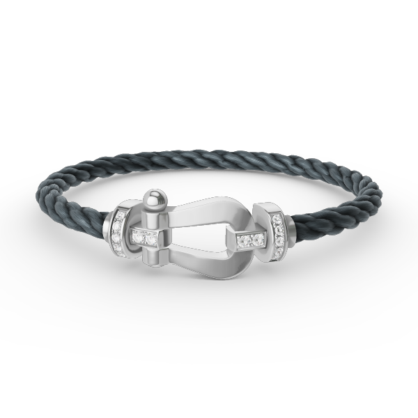 ¡®Imperial¡¯FORCE LARGE HORSESHOE HALF DIAMOND BRACELET SILVER