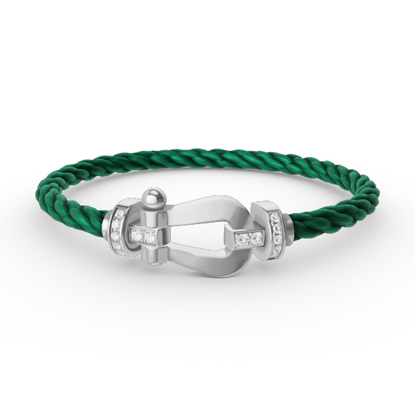¡®Imperial¡¯FORCE LARGE HORSESHOE HALF DIAMOND BRACELET SILVER