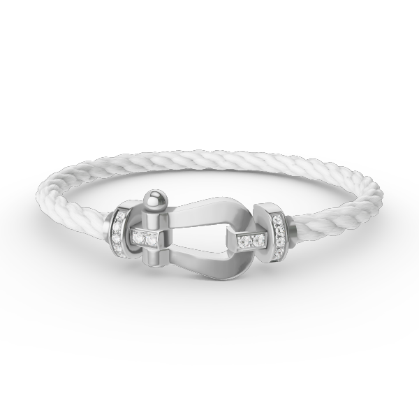 ¡®Imperial¡¯FORCE LARGE HORSESHOE HALF DIAMOND BRACELET SILVER