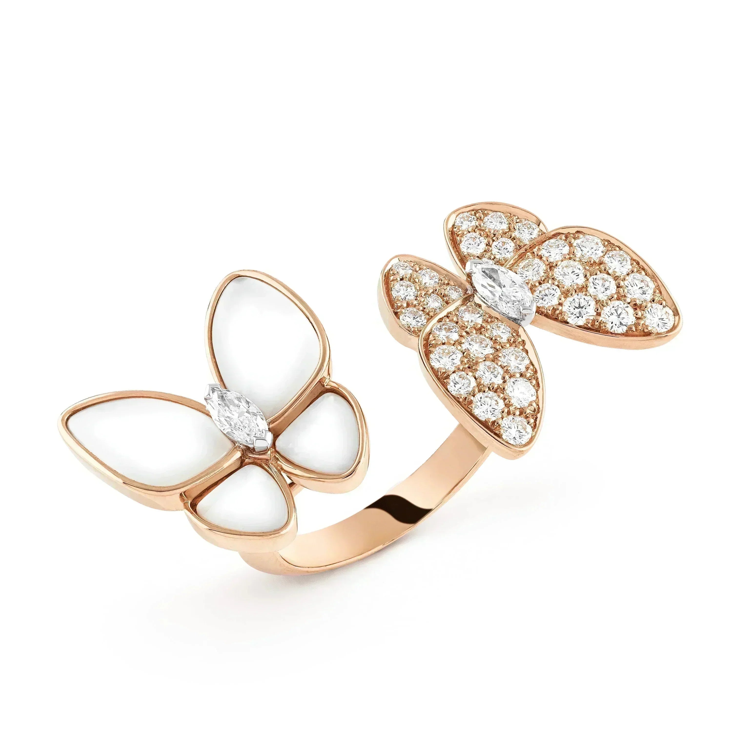 ¡®Imperial¡¯TWIN BUTTERFLY DIAMOND MOP RING